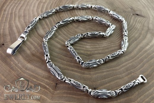 Author's chain of silver with blackening, фото
