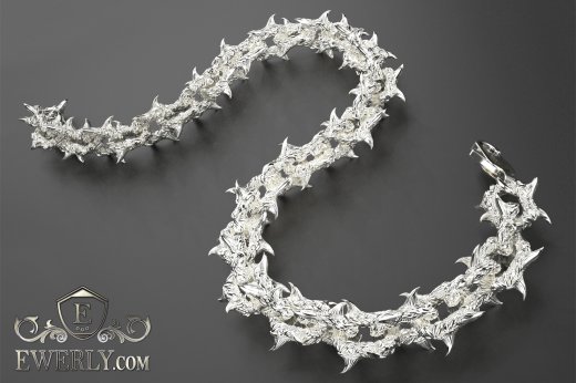 Unusual author's silver bracelet, фото