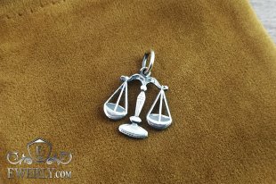 Pendant of silver "Libra" with blackening, фото