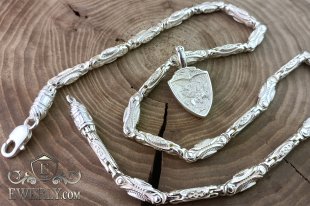 Silver chain with Orthodox pendant, фото