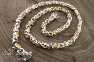 Author's chain of silver with gilding, фото