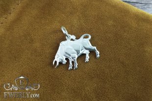 Pendant of silver "Taurus", фото