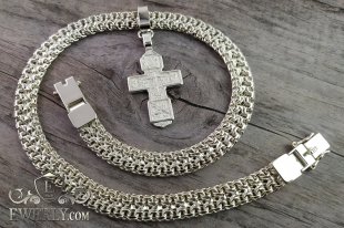Cross and chain of silver, фото
