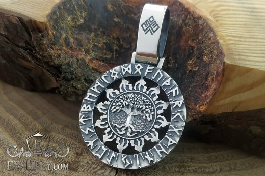 "Tree of Life" and "Kolovrat in the Bright Sun" of silver, фото