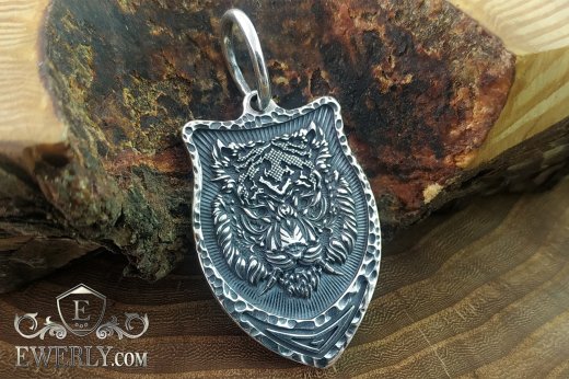 Silver pendant Tiger, фото