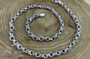 Author's chain of silver with blackening, фото