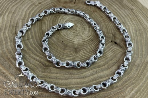 Author's chain of silver with blackening, фото