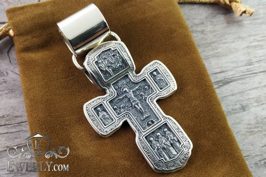 Big men's cross of silver with add. eyelet, фото