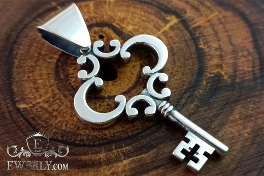 Pendant "Key" made of silver, фото