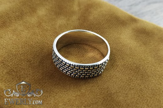 Ring "Tread - tire" made of silver, фото