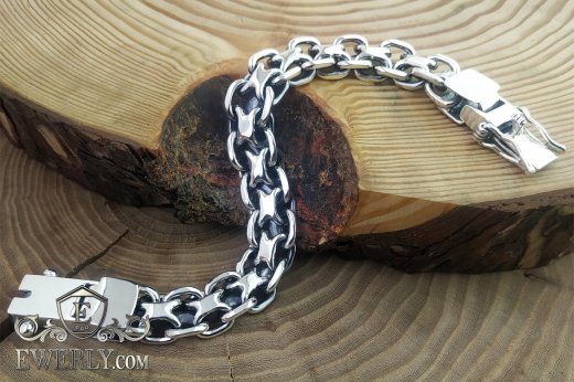 Massive men's bracelet Pharaoh made of silver, фото