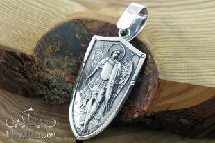 Silver pendant with Archangel Michael, фото