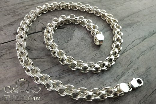 Big men's chain "Square" - double anchor, фото
