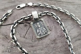Chain "Anchor" with pendant - icon "Prince Vladimir", фото