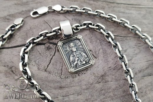 Chain "Anchor" with pendant - icon "Prince Vladimir", фото