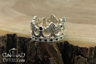 Women's silver ring Crown, фото