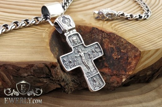 Men's chain "Bismarck" with a cross of silver, фото