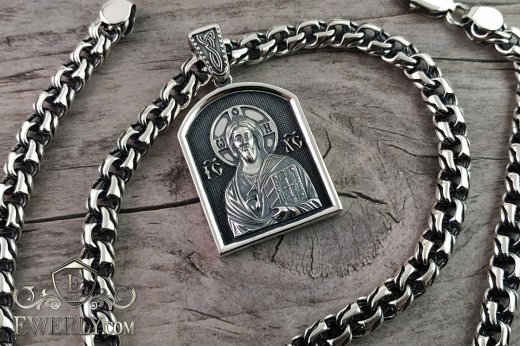 Kit : pendant of silver and chain "Moscow bismarck ", фото