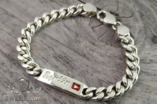 Bracelet "Carapace" with plate of silver, фото