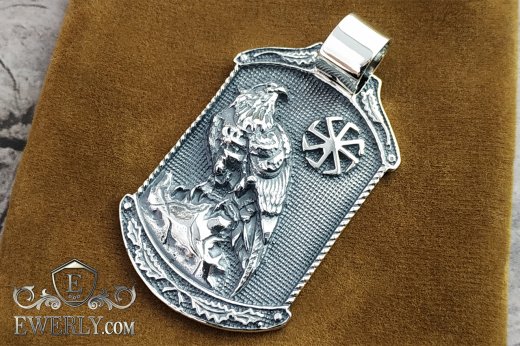 Silver pendant "Falcon", фото