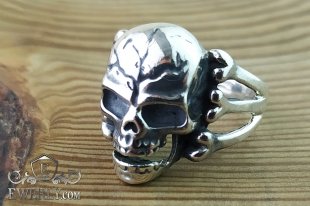 Large silver ring "Skull", фото