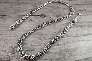 Silver chain "Fox tail" with blackening, фото