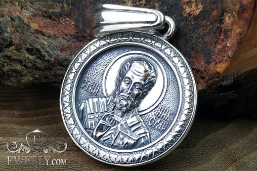 Icon "Nicholas the Wonderworker" made of silver, фото