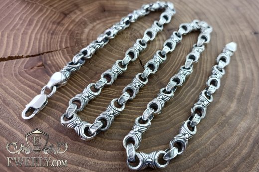 Author's chain of silver 11 with blackening, фото