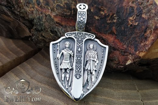 Silver pendant with Archangel Michael, фото