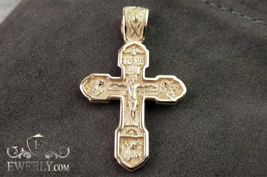 Orthodox gold men's cross, фото