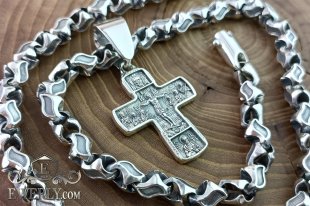 Author's chain with a cross of silver, фото