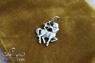 Pendant of silver "Sagittarius" with blackening, фото