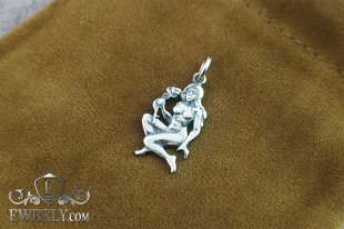 Pendant of silver "Virgo" with blackening, фото