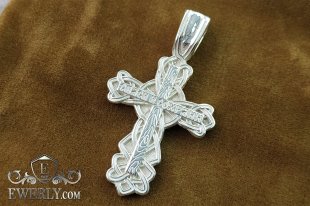 Cross of silver with crucifix, фото
