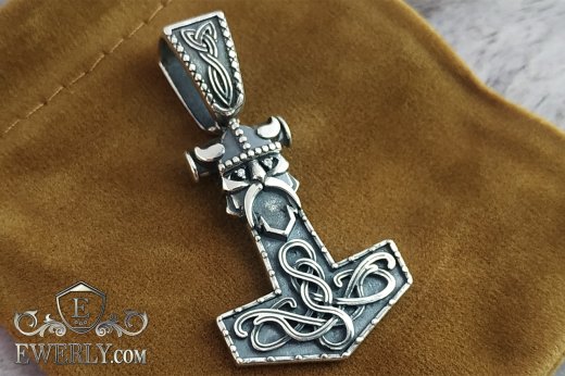 Pendant Thor's Hammer of silver, фото