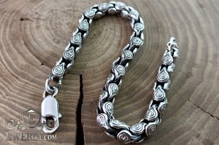 Author's bracelet of silver 3 with blackening, фото