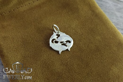 Pendant of silver "Pisces", фото