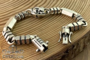 Thick silver bracelet 120 grams, фото