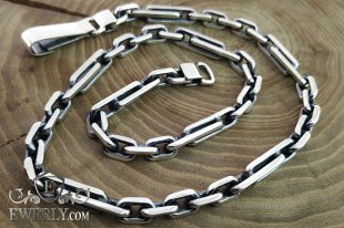 Chain "Combined anchor" of silver, фото