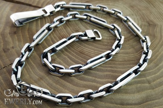 Chain "Combined anchor" of silver, фото