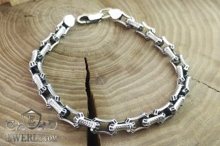 Author's bracelet of sterling silver 12 with blackening, фото