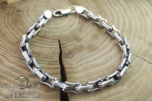 Author's bracelet of sterling silver 12 with blackening, фото