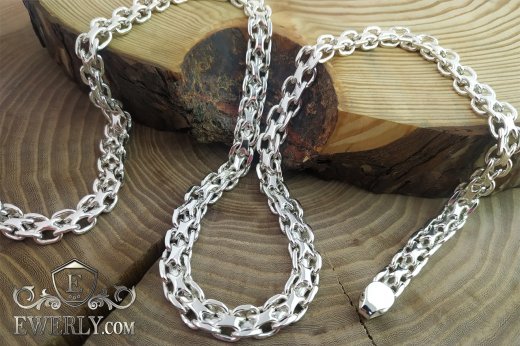 Thick silver men's chain Pharaoh, фото