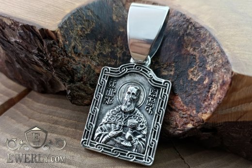 Silver pendant "Nicholas the Wonderworker", фото