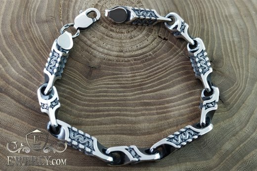 Author's bracelet of sterling silver with blackening, фото