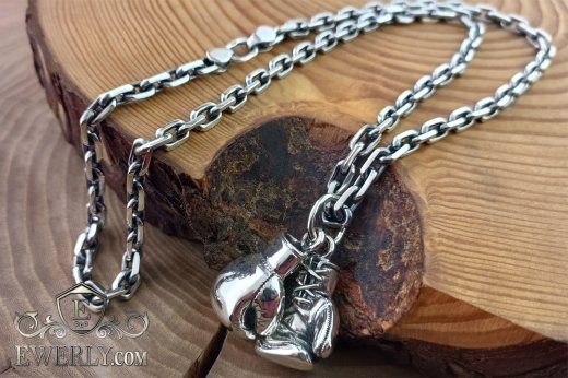 Anchor chain with pendant "Boxing gloves", фото