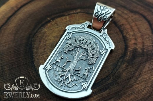 Pendant "Tree of Life" made of silver, фото