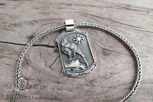 Silver chain with pendant "Raven", фото