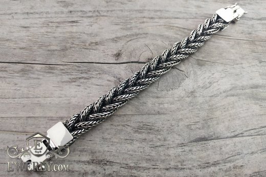 Bracelet "Wicker spica" of sterling silver, фото