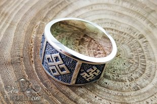 Slavic men's ring made of silver, фото